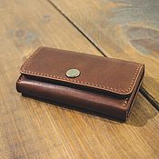 Сумки и аксессуары handmade. Livemaster - original item Business card holder made of brown leather. Handmade.