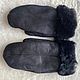 Sheepskin mittens for children black 16 cm volume. Childrens mittens. Warm gift. Online shopping on My Livemaster.  Фото №2