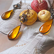 Винтаж handmade. Livemaster - original item Rival. Antique set with amber.. Handmade.