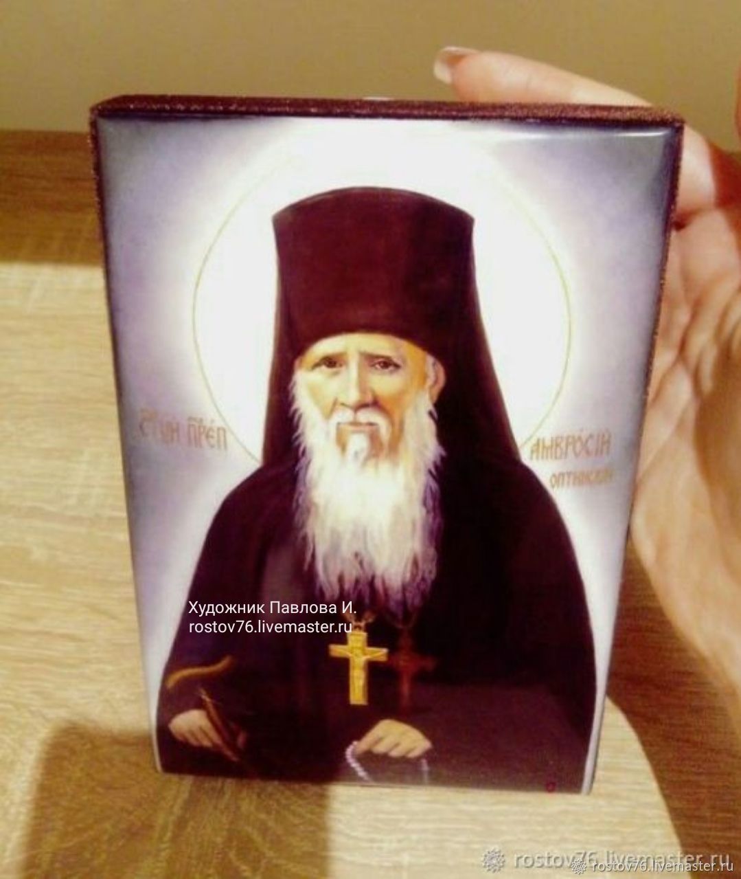 Икона,, Амвросий Оптинский " финифть – заказать на Ярмарке Мастеров ...