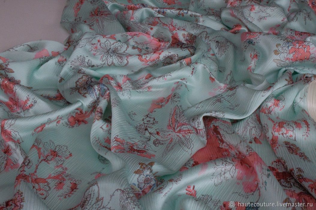 Шелк /хлопок креш! Остаток 1.30 м в интернет-магазине Ярмарка Мастеров ...