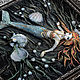 3D Painting 'Red mermaid' made of black genuine leather. Pictures. NEW&W. Ярмарка Мастеров.  Фото №4