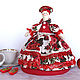 Doll-hot water bottle for teapot Red roses. Gift, kitchen textiles, Teapot cover, Magnitogorsk,  Фото №1