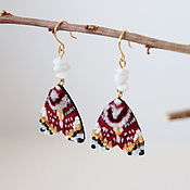 Украшения handmade. Livemaster - original item Butterfly Earrings with moonstone and Beads. Handmade.