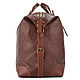 Order Leather travel bag 'Megapolis' (brown texture). Russian leather Guild. Livemaster. . Travel bag Фото №3