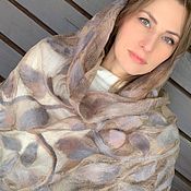 Валяный палантин из шерсти и шелка