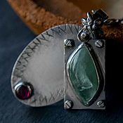 Украшения handmade. Livemaster - original item Pendant pendant silver large pendant made of natural stones, with beryl. Handmade.