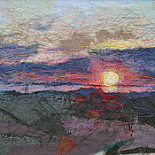 Картины и панно handmade. Livemaster - original item Textile panel Sunset. Handmade.