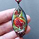  Pomegranate on Labrador in the form of a pomegranate leaf. Pendant. greka. Online shopping on My Livemaster.  Фото №2