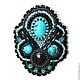 A beaded brooch turquoise. Brooches. Beads Ideas. My Livemaster. Фото №4