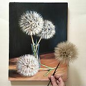 Картины и панно handmade. Livemaster - original item Oil Painting Bouquet of Dandelions. Handmade.