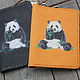 Leather passport cover with a Chewing panda pattern. Passport cover. SUNGAZER leather products. My Livemaster. Фото №6
