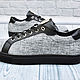 Order Stylish sneakers, made of light gray tweed and genuine leather. SHOES&BAGS. Livemaster. . Training shoes Фото №3