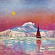 Huge painting 100 by 100 cm oil painting ice Arctic scarlet sails, Pictures, St. Petersburg,  Фото №1