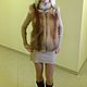 fur vest red Fox, classic tailoring,stand collar,length 60 cm size to order,tailoring time is 5-7 days
