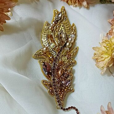 Украшения ручной работы. Ярмарка Мастеров - ручная работа Брошь Перо. Handmade.