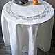 Tablecloth linen 100% Maple white d. .160 cm, Tablecloths, St. Petersburg,  Фото №1