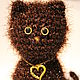 Кот Котейка шоколадный вязаный, Мягкие игрушки, Москва,  Фото №1