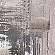 Темно-бежевая картина маслом с голубым акцентом в золотой раме. Картины. Марина Скромова Картины Абстракции. Ярмарка Мастеров.  Фото №4