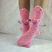 Аксессуары handmade. Livemaster - original item Socks Girls Crocodiles Biting Toothy Socks. Handmade.