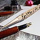 Brass handle with silver ORNAMENT. Handle. The Gift Oasis. My Livemaster. Фото №15