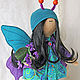 Doll butterfly. Turquoise with purple. Interior doll. Dolls. CountryKids - doll with a soul. My Livemaster. Фото №4