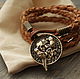 Leather bracelet ,bracelet with locket ,the bracelet of Odin, Bead bracelet, Volgograd,  Фото №1