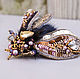 Cicada brooch with crystals and mink fur, Brooches, King's Lynn,  Фото №1