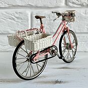 Куклы и игрушки handmade. Livemaster - original item Doll Bike pink bicycle with basket doll accessories. Handmade.