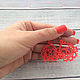 Miniature tatting lace earrings Bright red, Earrings, Sevastopol,  Фото №1