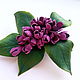 Brooch leather Sprig of lilac. Brooches. Shagree (Shagree). My Livemaster. Фото №5