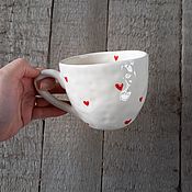 Посуда handmade. Livemaster - original item Crumpled Heart Mug. Handmade.
