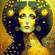 Alien. Golden black Fantasy art painting, portrait of a woman. Pictures. House of the Sun (irina-bast). Online shopping on My Livemaster.  Фото №2
