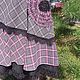 Юбка в клетку с декором в виде круга из бахромы и кружевом. Юбки. Мастерица Аленушка.. Интернет-магазин Ярмарка Мастеров.  Фото №2