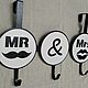 Вешалка на дверь "Mr & Mrs", Вешалки и крючки, Воронеж,  Фото №1