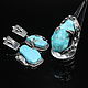 Earrings turquoise silver 925 ALS0032. Earrings. Sunny Silver. My Livemaster. Фото №6