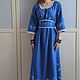 Order Dress with hand-printed (painted) in the boho style Fairy Tale blue. Kupava - ethno/boho. Livemaster. . Dresses Фото №3