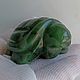 •ТАЛИСМАН ДЛЯ ДЕНЕГ• статуэтка черепахи ручной работы, зелёный нефрит, Статуэтка, Иркутск,  Фото №1