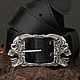 Leather belt 'Reflection' nickel silver, Straps, St. Petersburg,  Фото №1
