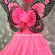 Disfraz de mariposa de color rosa brillante. Carnival costumes for children. Little Princess. Интернет-магазин Ярмарка Мастеров.  Фото №2