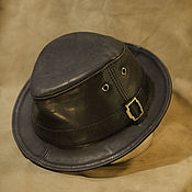 Аксессуары handmade. Livemaster - original item Waxed leather trilby hat TRL-02. Handmade.