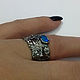 Order Ring with blue natural opal 925 sterling silver. pearl_stones_jewellery. Livemaster. . Rings Фото №3