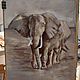 Картина пастелью Слоны (серо-коричневый терракотовый). Картины. Pastel (Бахматова Елена). Ярмарка Мастеров.  Фото №5