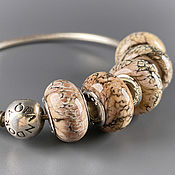 Украшения handmade. Livemaster - original item Shades of pink - set of 5 beads lampwork Branzuletka - charms bracelet. Handmade.