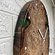 Часы 50 см из капа карагача со мхом. Часы классические. Akutrau Woodworking. Ярмарка Мастеров.  Фото №5