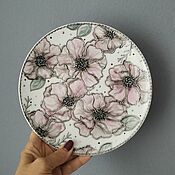 The interior plate, wall Summer. Hand-painted.Gifts for women