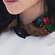 воротник из Павлопосадского платка, съемный воротник, модный аксессуар