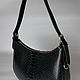 Women's black leather bag made of python leather. Crossbody bag. ulijana-zijangirova. My Livemaster. Фото №12