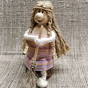 Кукла-панка в вишнёвом платке (21 см.)