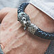 Lion Bracelet | Silver | Premium Leather. Braided bracelet. totemicashop. My Livemaster. Фото №4